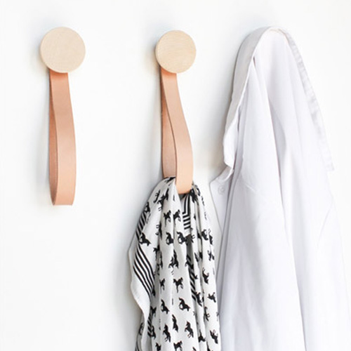 wood and leather hooks