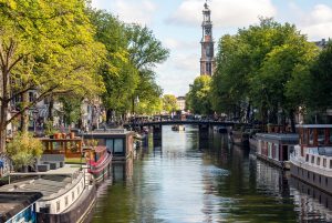 on the canals of Amsterdam