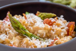 roasted asparagus farro risotto