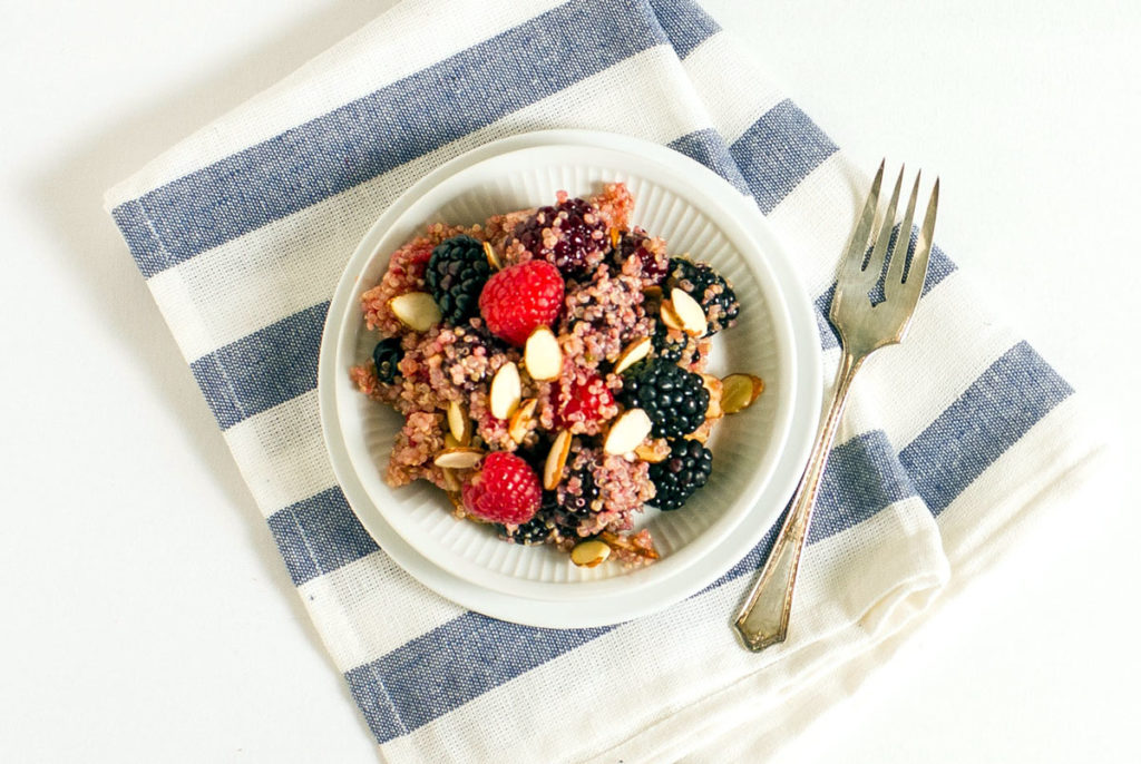 quinoa with fresh berries and almonds recipe