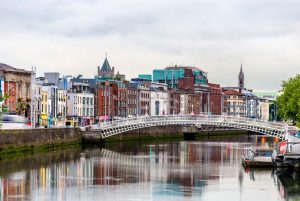 dublin ireland with the ha'penny bridge