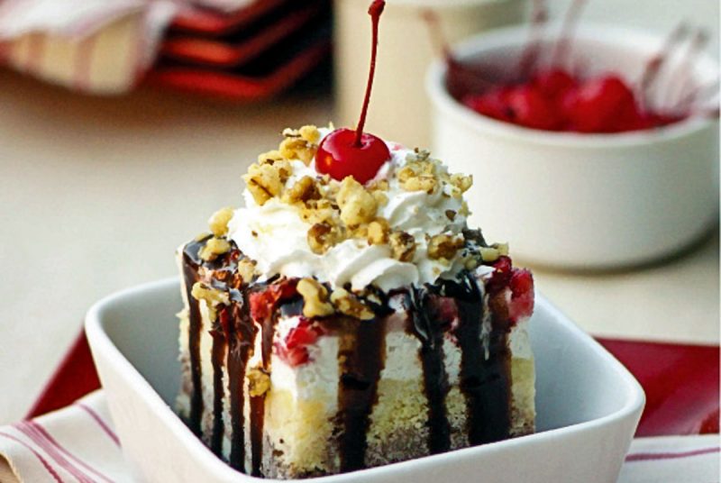 banana split ice cream cake recipe