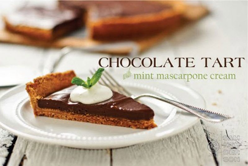 chocolate tart with mint mascarpone recipe