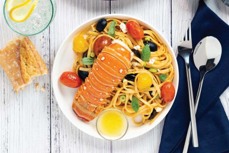 linguine langoustine with roasted tomato garlic sauce