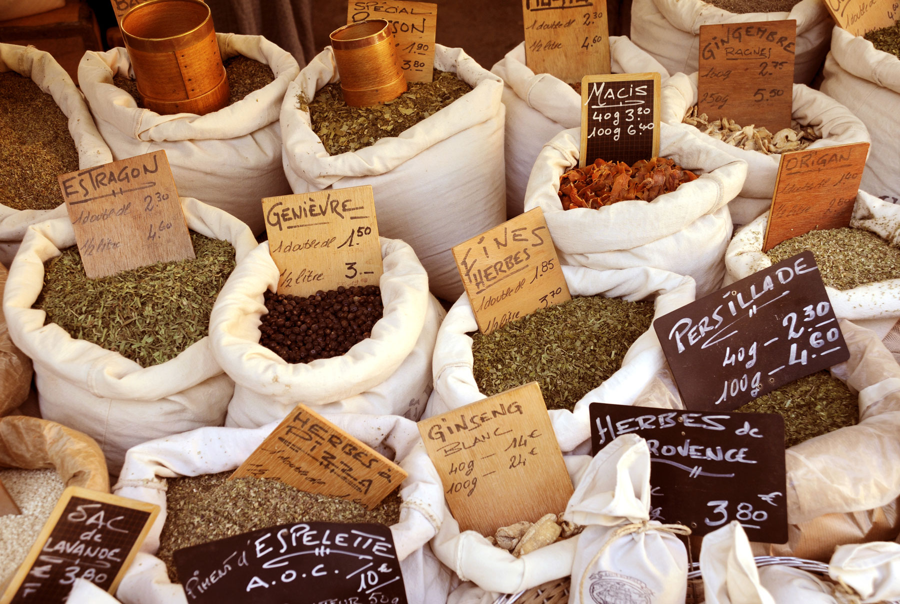 herbs in market