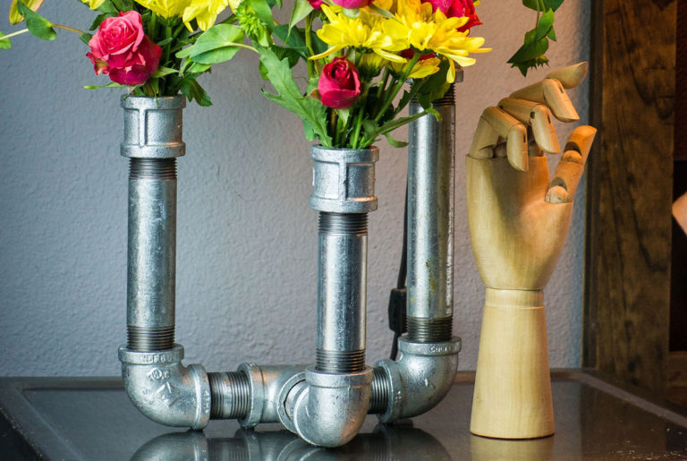 galvanized pipe vase DIY