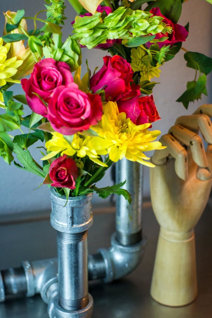 galvanized pipe vase DIY