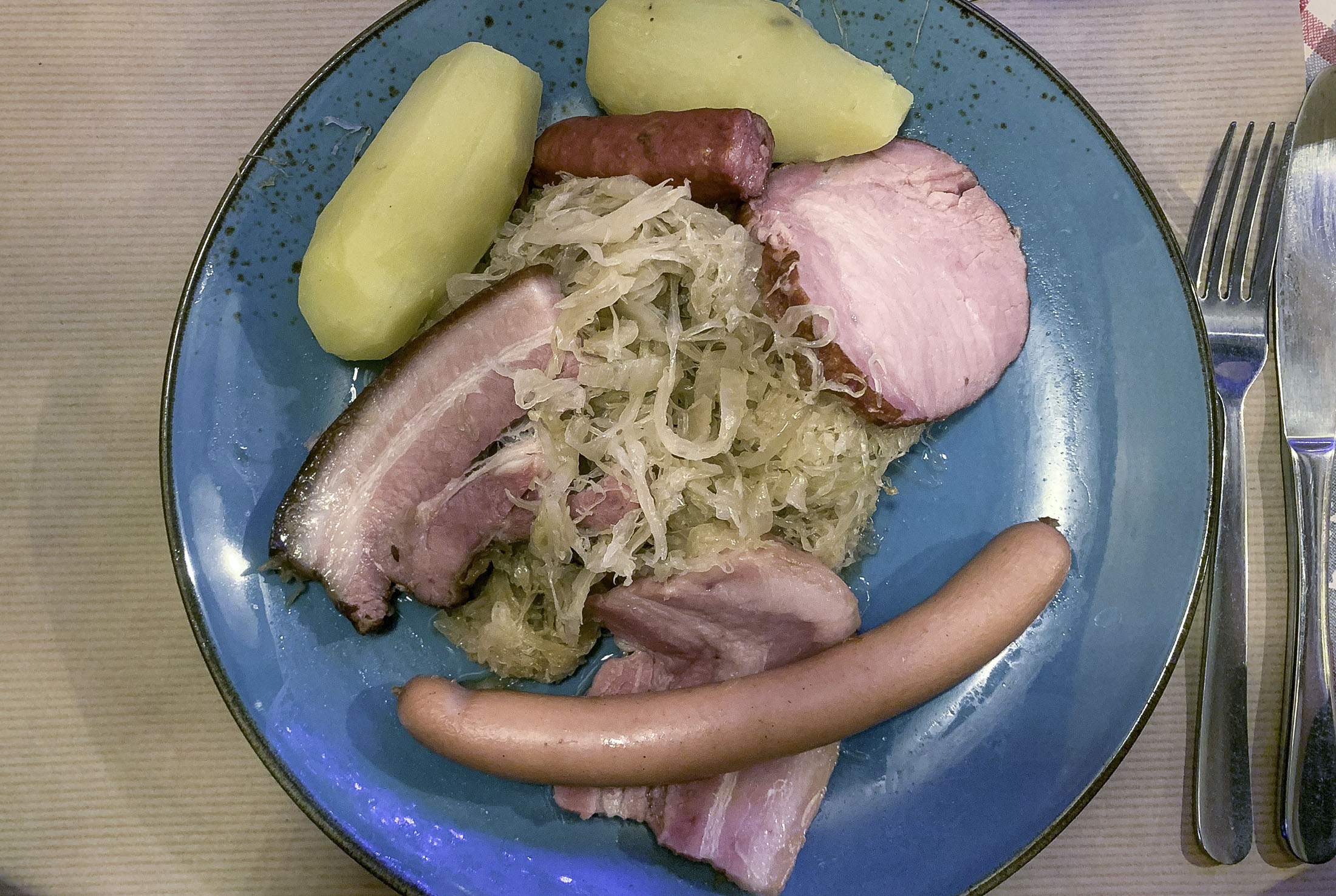 typical alsacien meal from Chez LOncle Freddy - Strasbourg, France