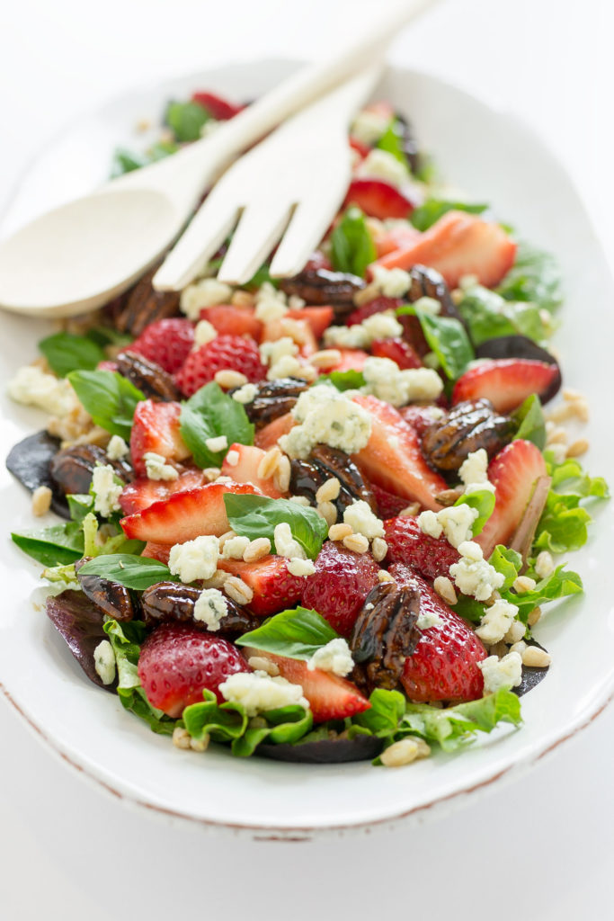 strawberry farro salad with balsamic glazed pecans recipe