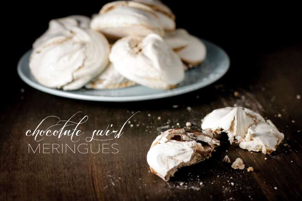 chocolate swirl meringues