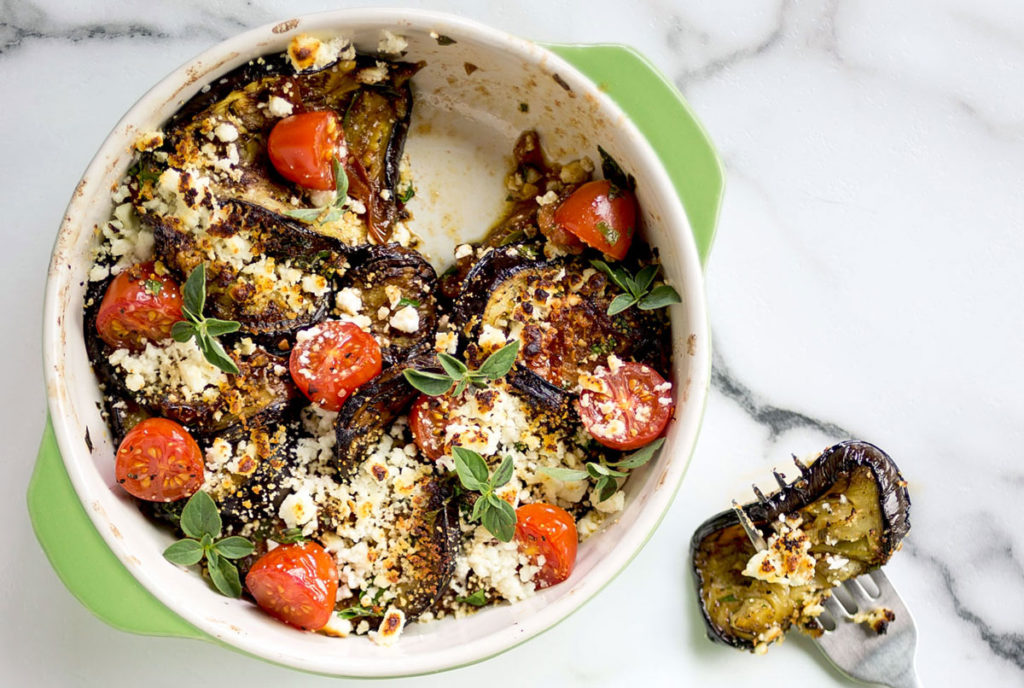 tomato eggplant feta bake recipe